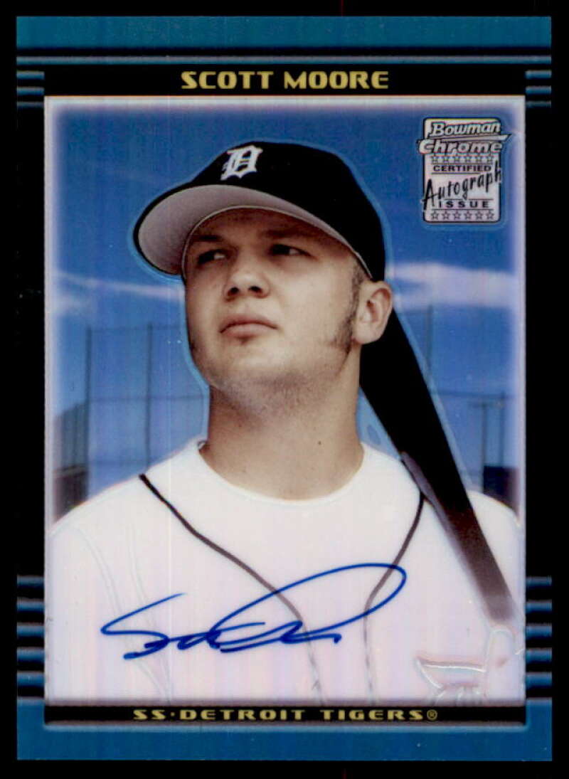 Scott Moore AU Rookie Card 2002 Bowman Chrome Draft Refractors #166  Image 1