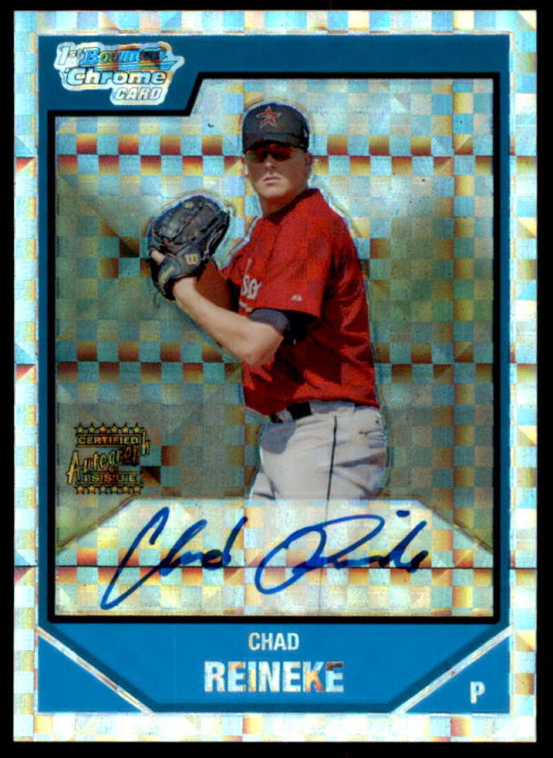Chad Reineke AU Rookie Card 2007 Bowman Chrome Prospects X-Fractors #BC242  Image 1