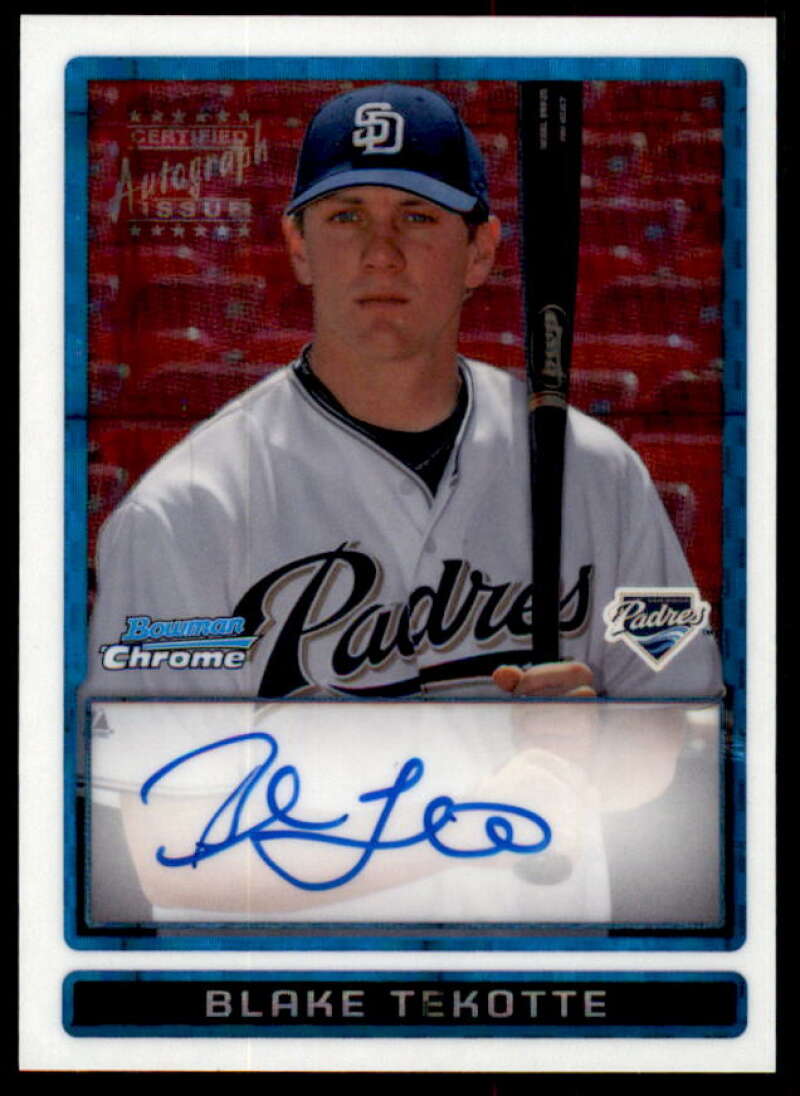 Blake Tekotte AU Rookie Card 2009 Bowman Chrome Prospects X-Fractors #BCP118  Image 1