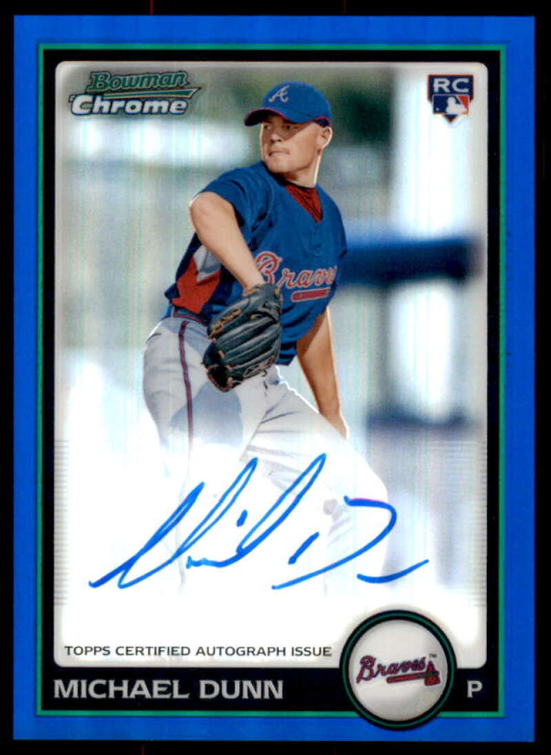 Michael Dunn AU Rookie Card 2010 Bowman Chrome Blue Refractors #211A  Image 1