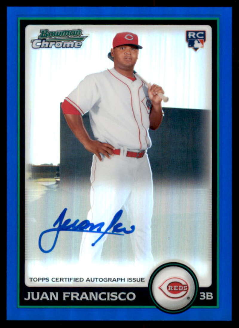 Juan Francisco AU Rookie Card 2010 Bowman Chrome Blue Refractors #215A  Image 1