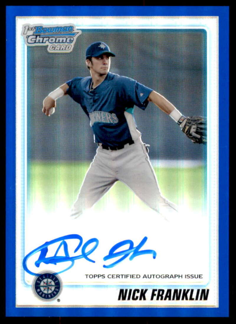 Nick Franklin AU Rookie 2010 Bowman Chrome Prospects Blue Refractors #BCP103B  Image 1