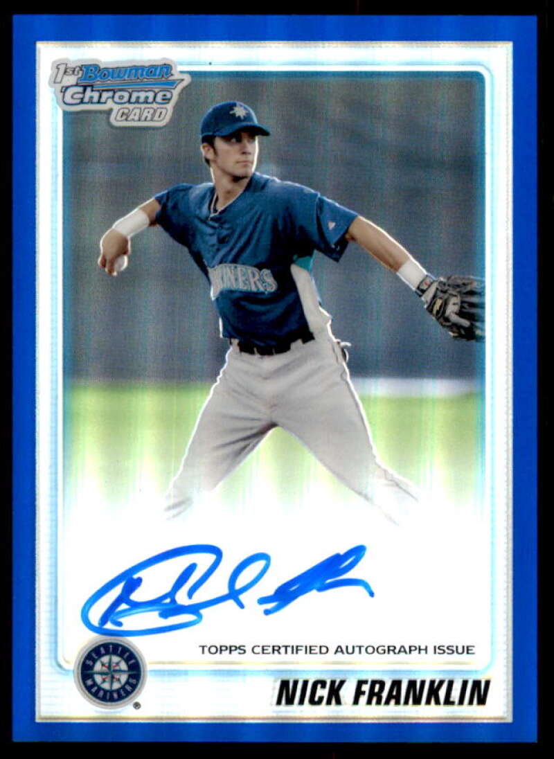 Nick Franklin AU Rookie 2010 Bowman Chrome Prospects Blue Refractors #BCP103B  Image 1