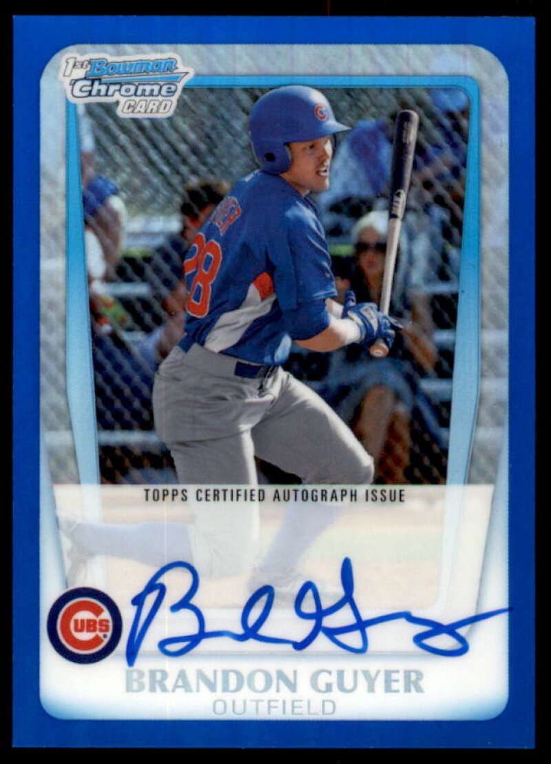 Brandon Guyer Rookie 2011 Bowman Chrome Prospect AU Blue Refractors #BCP168  Image 1