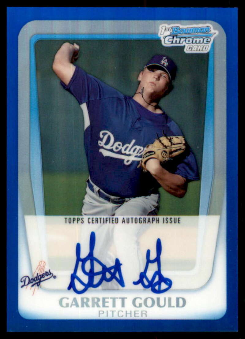 Garrett Gould Rookie 2011 Bowman Chrome Prospect AU Blue Refractors #BCP167  Image 1