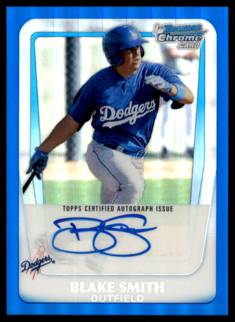Blake Smith Rookie 2011 Bowman Chrome Prospect Autograph Blue Refractors #BCP91  Image 1