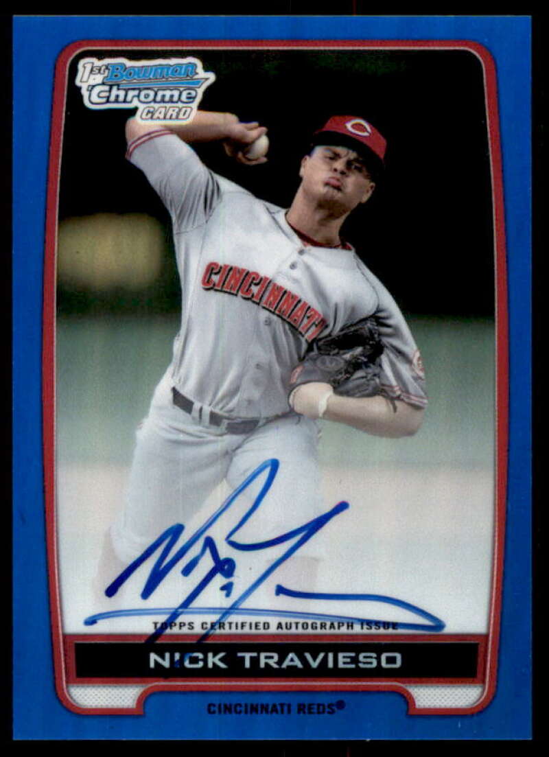 Nick Travieso Rookie 2012 Bowman Chrome Draft Draft Pick AU Blue Refractors #NT  Image 1