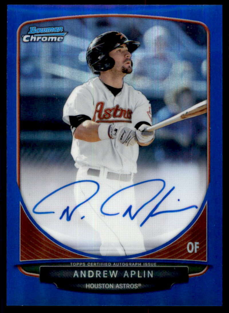 Andrew Aplin Rookie 2013 Bowman Chrome Prospect Autographs Blue Refractors #AA  Image 1
