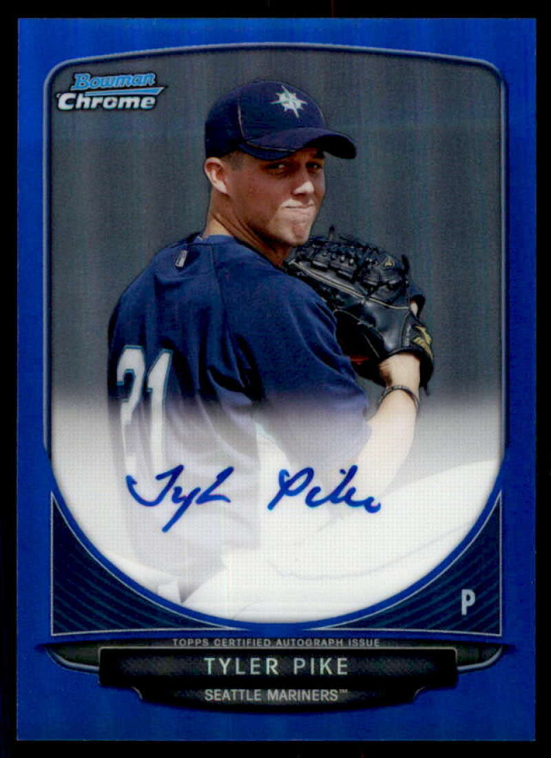 Tyler Pike Rookie 2013 Bowman Chrome Prospect Autographs Blue Refractors #TP  Image 1