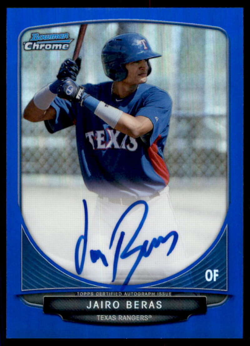 Jairo Beras Rookie 2013 Bowman Chrome Prospect Autographs Blue Refractors #JBE  Image 1