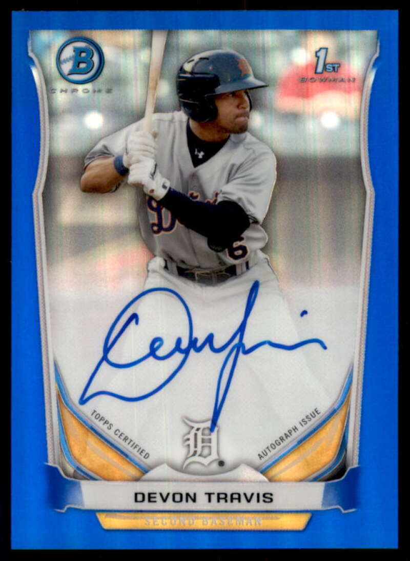 Devon Travis Rookie 2014 Bowman Chrome Prospect AU Blue Refractors #BCAPDT  Image 1