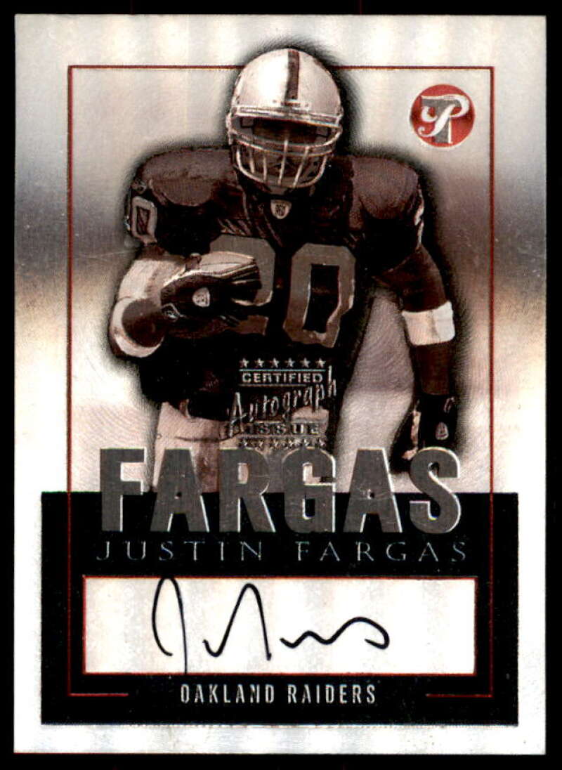 Justin Fargas Rookie Card 2003 Topps Pristine Autographs #PEJF  Image 1