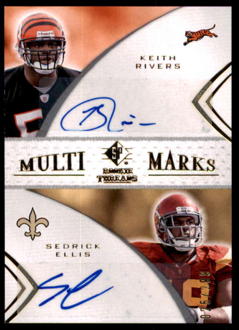 Keith Rivers/Sedrick Ellis Rookie 2008 SP Rookie Threads Multi Mark Dual #MMD27  Image 1
