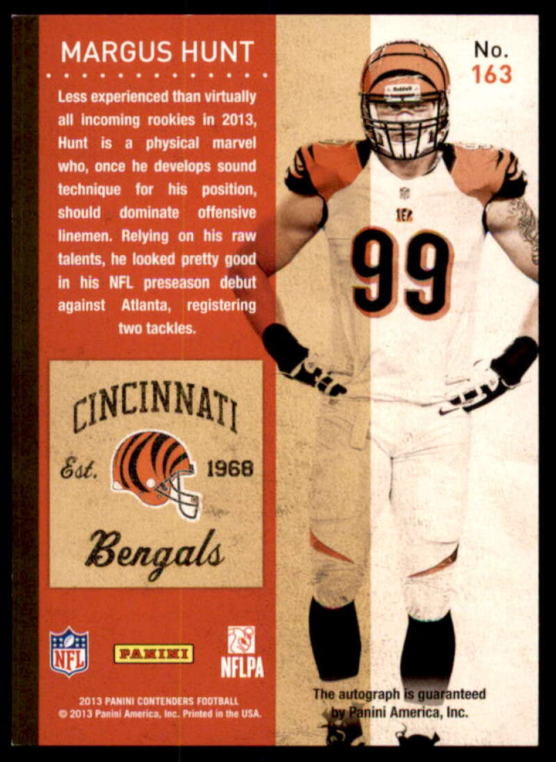 Margus Hunt AU RC Rookie Card 2013 Panini Contenders #163A  Image 2