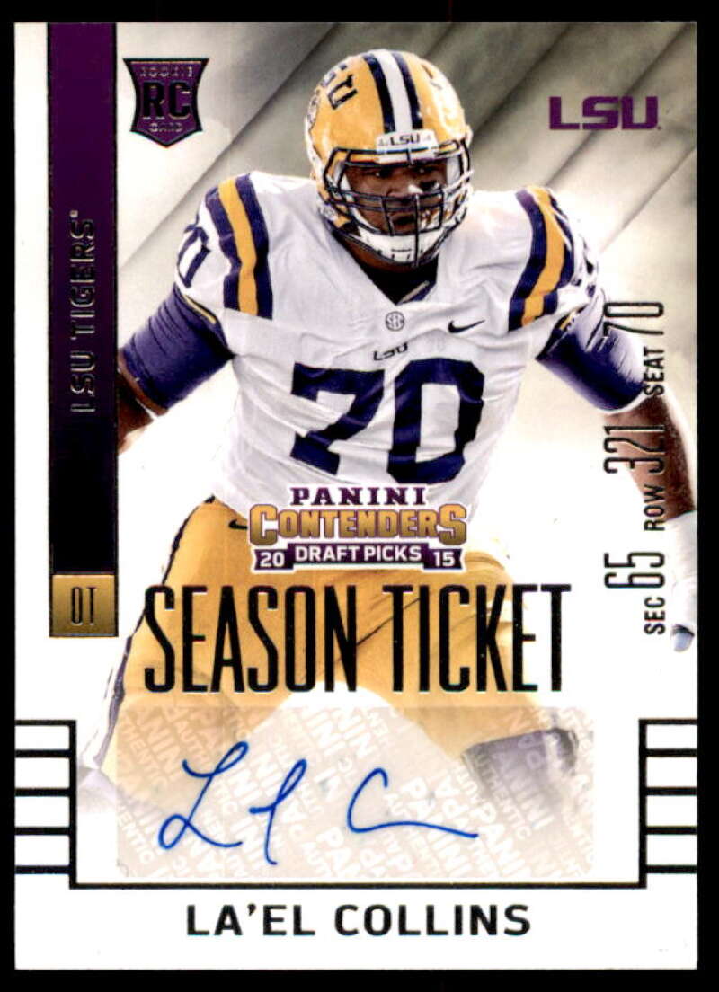 La'el Collins AU RC Rookie Card 2015 Panini Contenders Draft Picks #211  Image 1