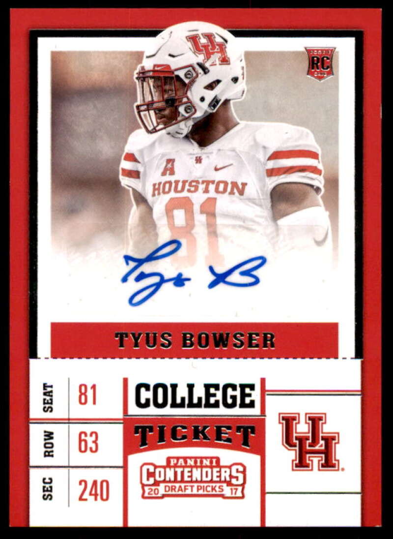 Tyus Bowser AU RC Rookie Card 2017 Panini Contenders Draft Picks #296  Image 1