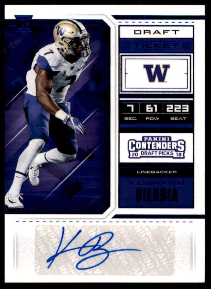 Keishawn Bierria AU SP1 Rookie 2018 Contenders Draft Picks Draft Blue Foil #229  Image 1