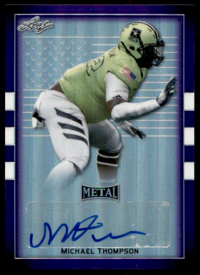 Michael Thompson Rookie 2018 Leaf Army All-American Bowl Etch Metal AU Purple #BAMT1  Image 1
