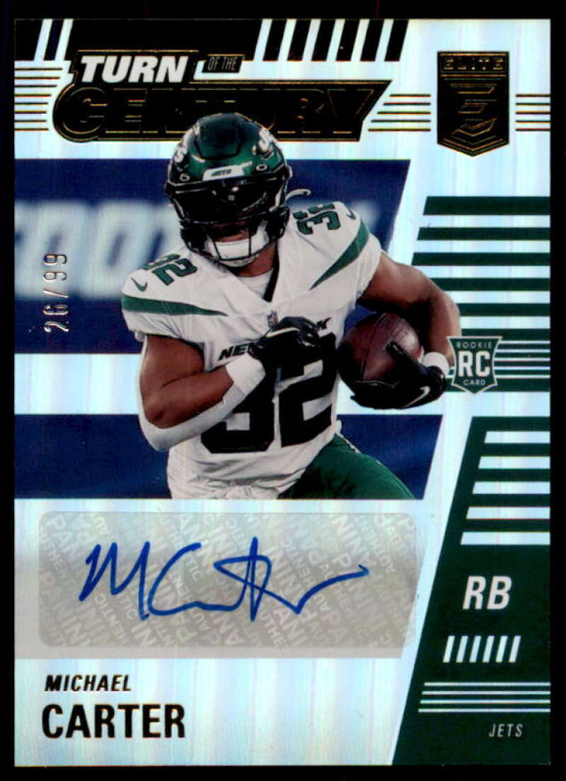 Michael Carter Rookie Card 2021 Elite Turn of the Century Autographs Red #18  Image 1