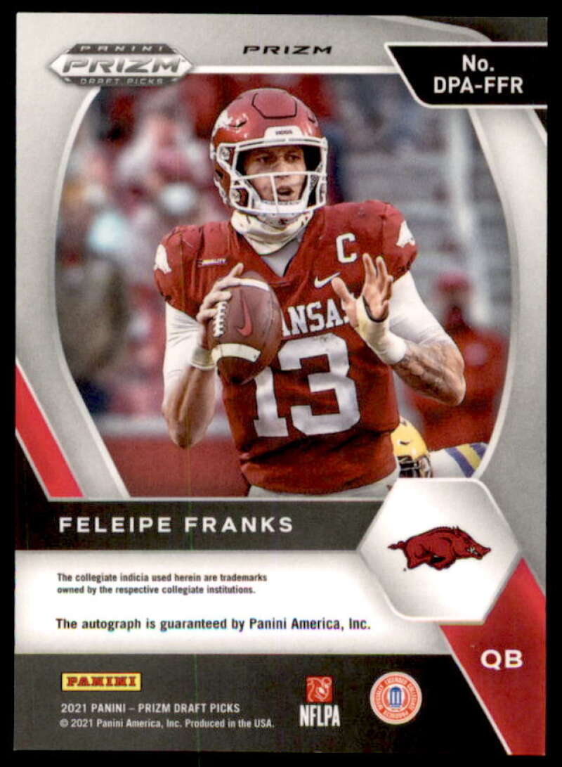 Feleipe Franks Rookie 2021 Panini Prizm Draft Picks AU Prizms Red Ice #238  Image 2