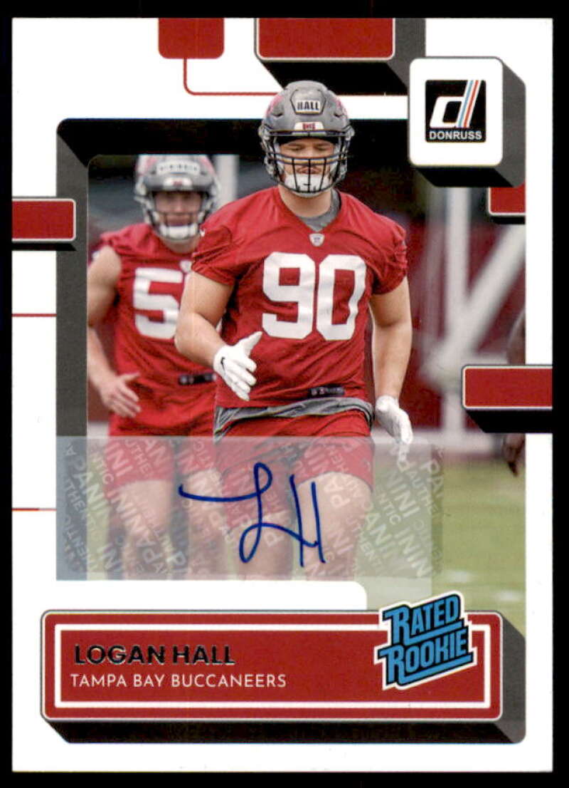 Logan Hall Rookie Card 2022 Donruss Rated Rookies Autographs #364  Image 1