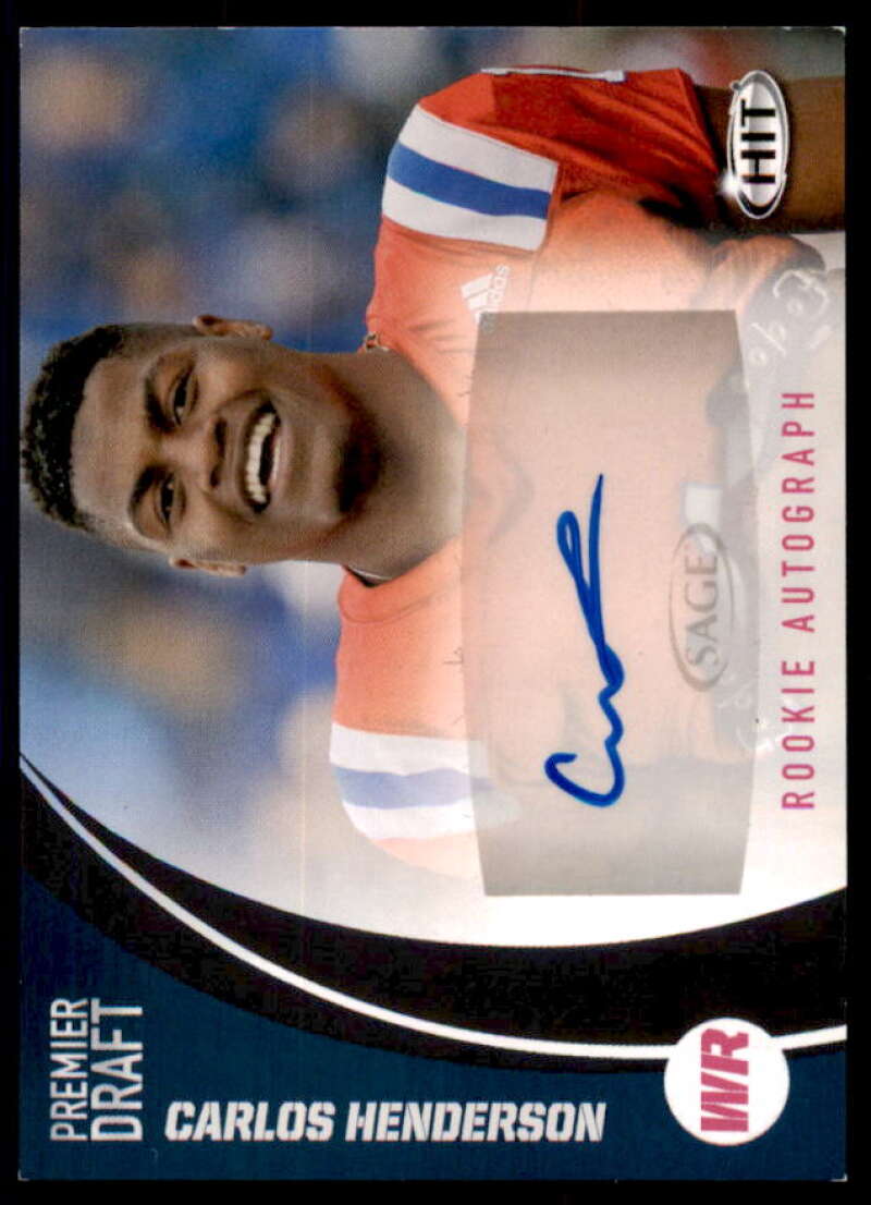 Carlos Henderson Rookie Card 2017 SAGE HIT Premier Draft Autographs #A52  Image 1