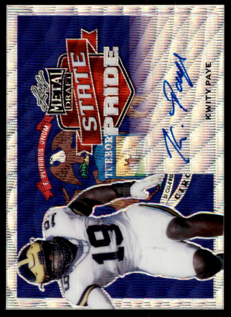 Kwity Paye Rookie Card 2021 Leaf Metal Draft State Pride Wave #SPKP2  Image 1