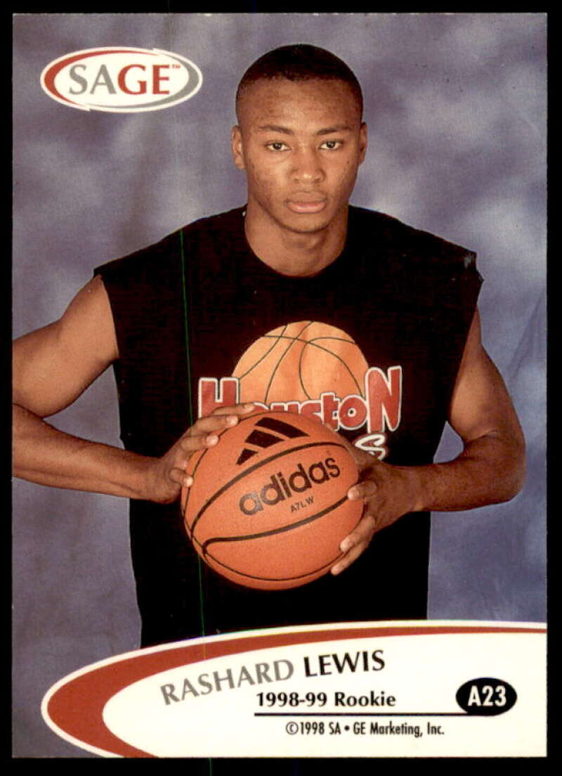 Rashard Lewis Rookie Card 1998 SAGE Autographs #A23  Image 2