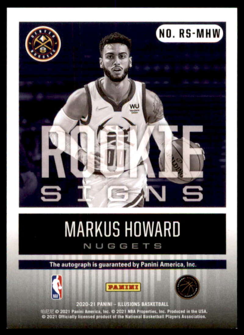 Markus Howard Rookie Card 2020-21 Panini Illusions Rookie Signs #39  Image 2