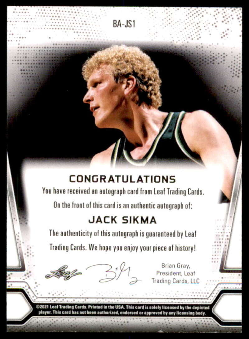 Jack Sikma Card 2022 Leaf Vibrance Autographs Crystals Navy Blue #BAJS1  Image 2