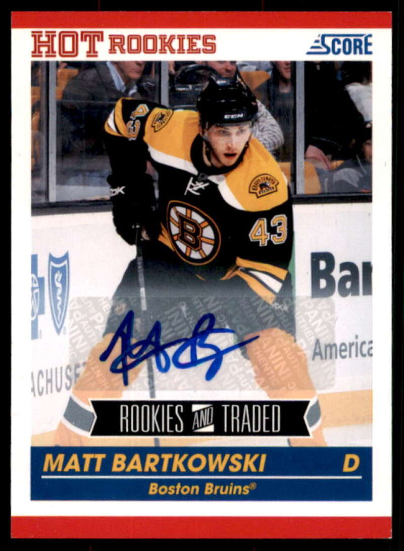 Matt Bartkowski Rookie Card 2010-11 Score Signatures #654  Image 1