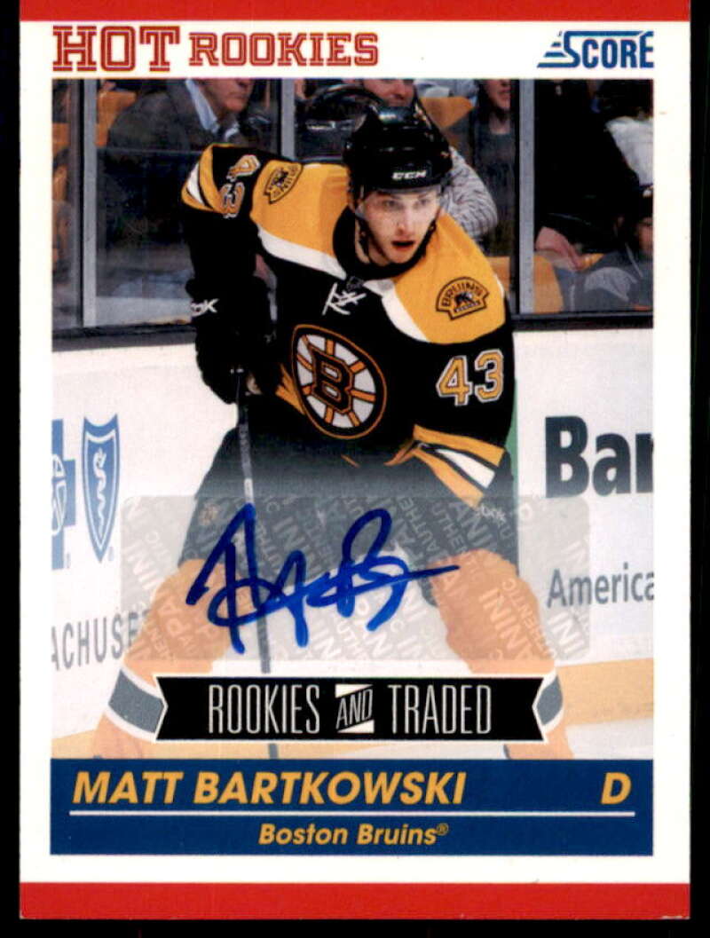 Matt Bartkowski Rookie Card 2010-11 Score Signatures #654  Image 1