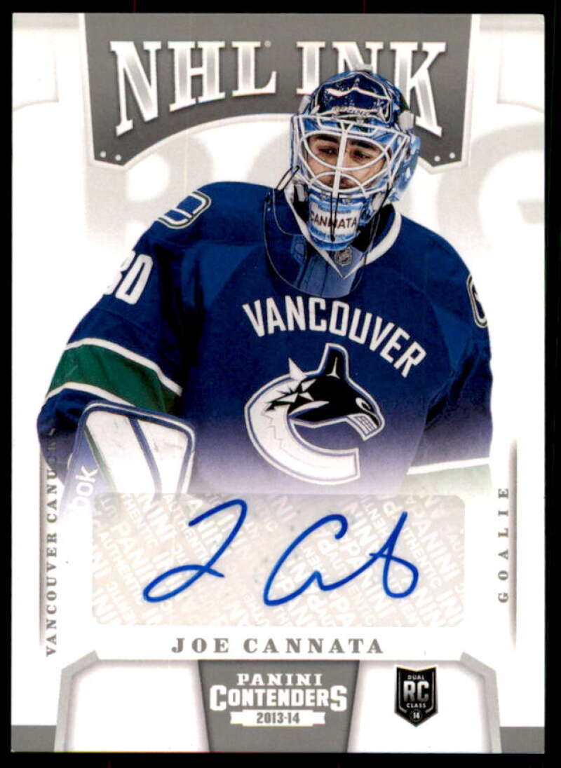 Joe Cannata Rookie Card 2013-14 Panini Contenders NHL Ink #IJCN  Image 1