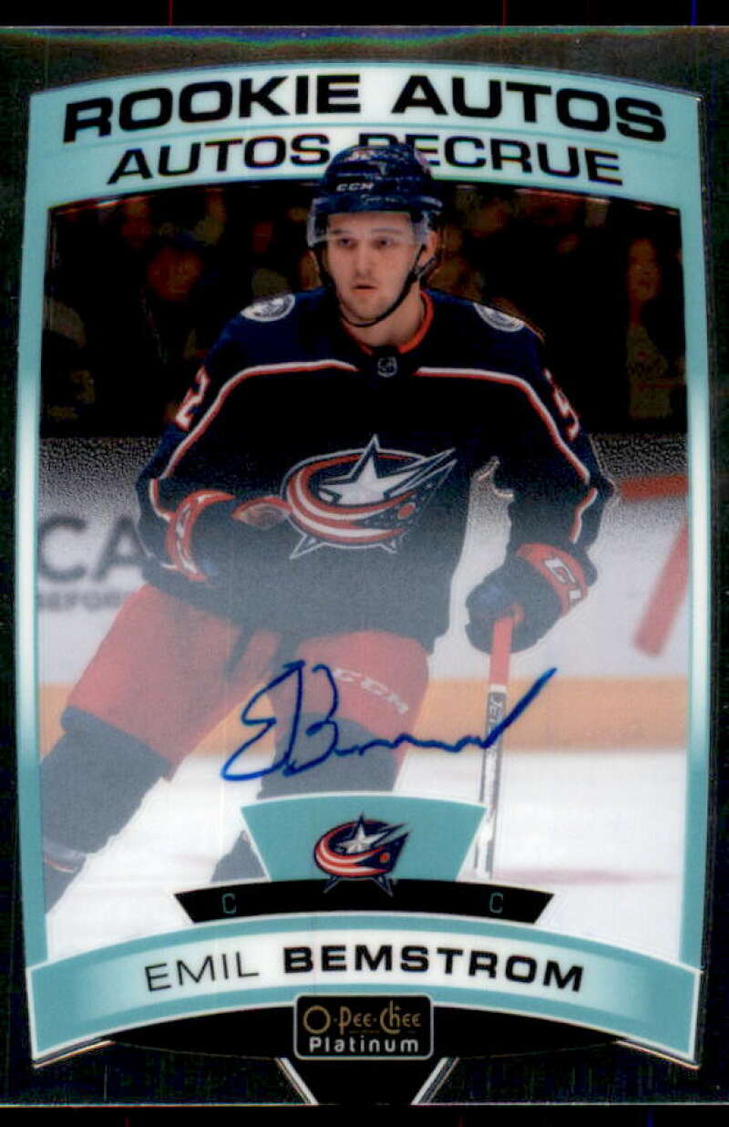 Emil Bemstrom Rookie Card 2019-20 O-Pee-Chee Platinum Rookie Autographs #RBE  Image 1