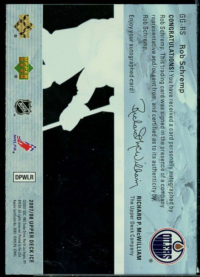 Andrew Raycroft Rookie Card 2007-08 Upper Deck Ice Glacial Graphs #GGRA  Image 2