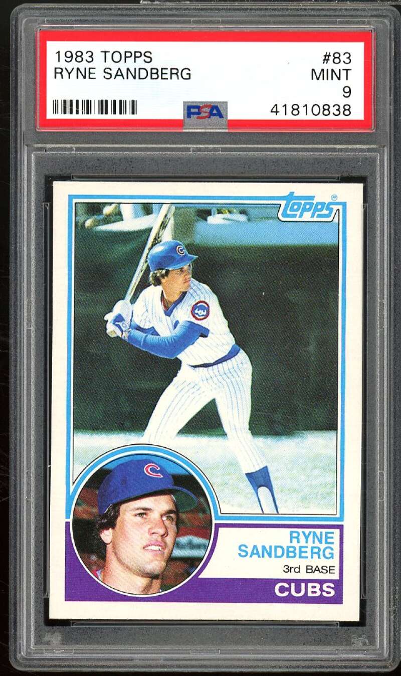 Ryne Sandberg Rookie Card 1983 Topps #83 PSA 9 Image 1