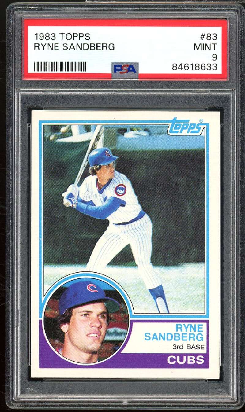 Ryne Sandberg Rookie Card 1983 Topps #83 PSA 9 Image 1