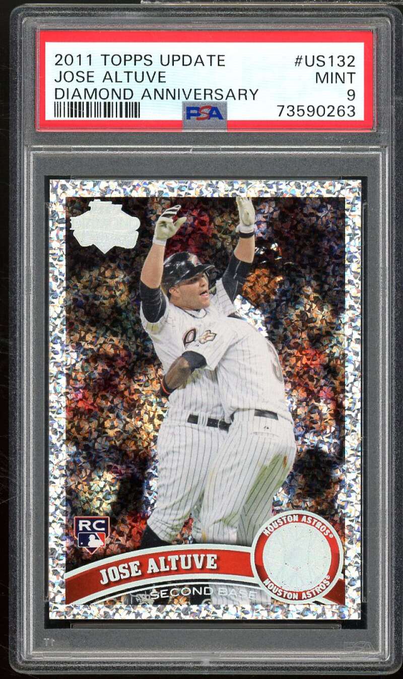 Jose Altuve Rookie Card 2011 Topps Update Diamond Anniversary #US132 PSA 9 Image 1