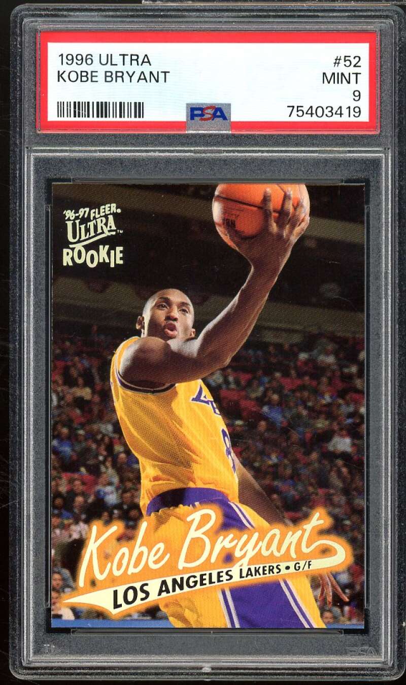 Kobe Bryant Rookie Card 1996-97 Ultra #52 PSA 9 Image 1