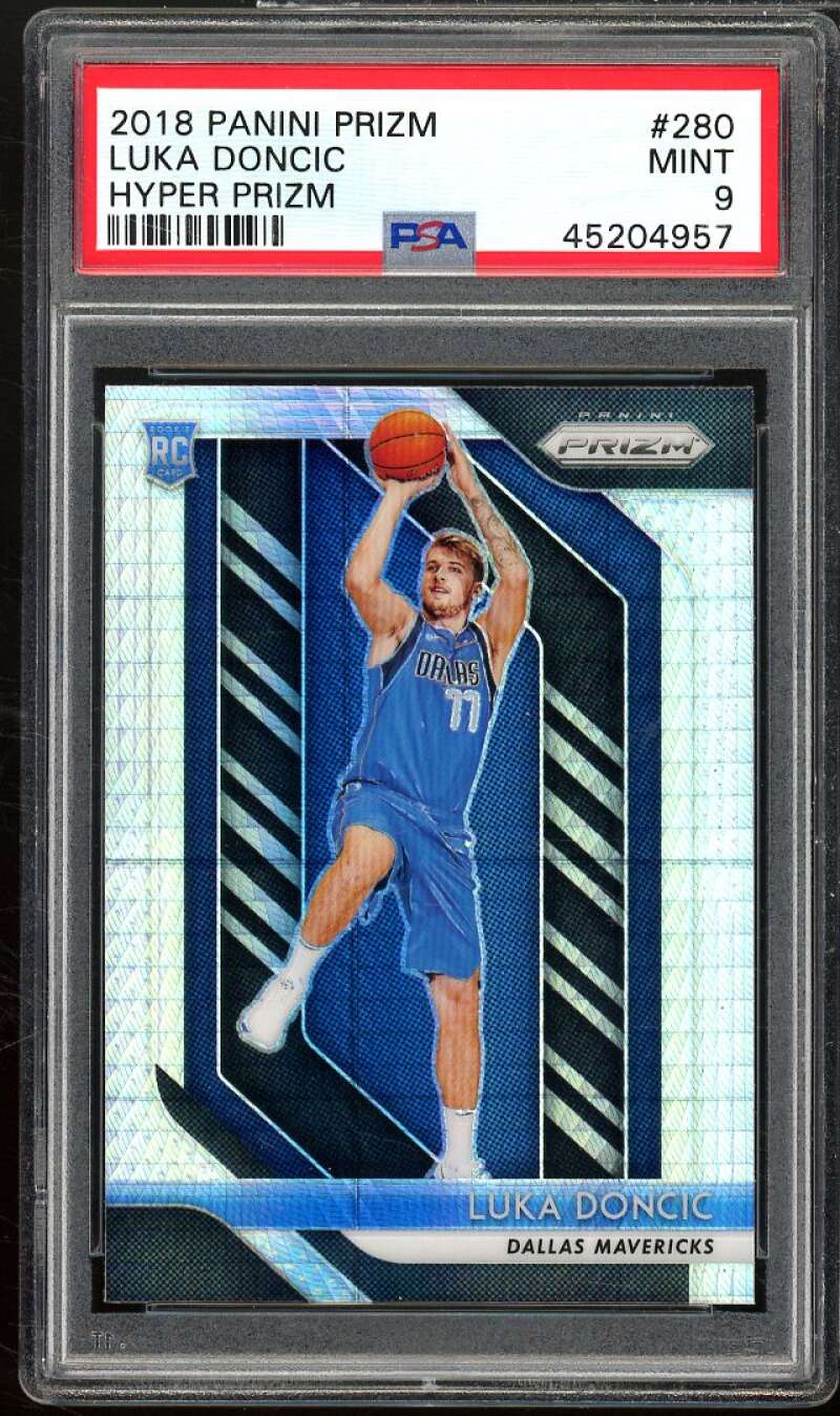 Luka Doncic Rookie Card 2018-19 Panini Prizm Hyper Prizm #280 PSA 9 Image 1