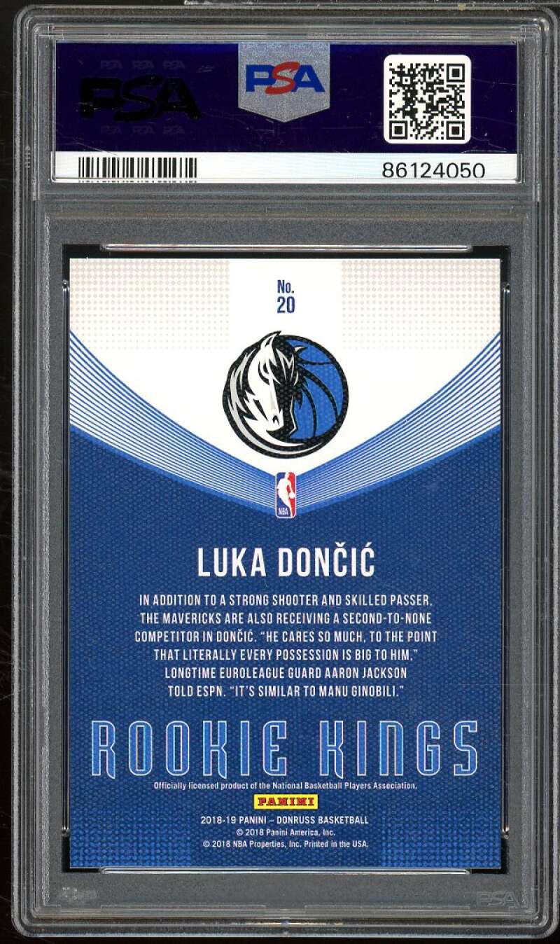 Luka Doncic Rookie Card 2018-19 Donruss Rookie Kings #20 PSA 10 Image 2