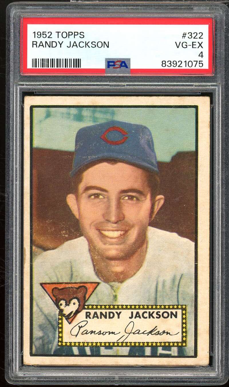 Randy Jackson Card 1952 Topps #322 PSA 4 Image 1