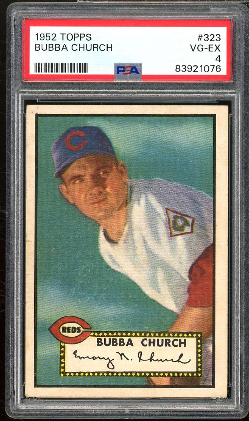 Bubba Church Card 1952 Topps #323 PSA 4 Image 1