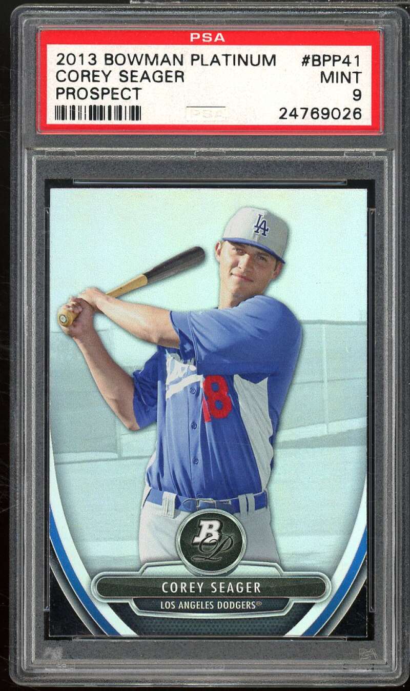 Corey Seager Card 2013 Bowman Platinum Prospect #BPP41 PSA 9 Image 1