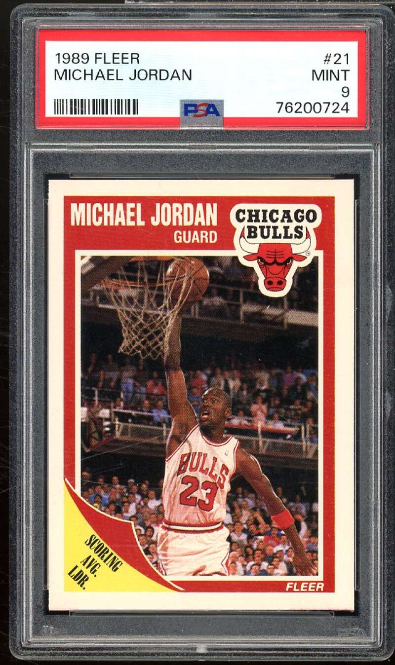 Michael Jordan Card 1989-90 Fleer #21 PSA 9 Image 1