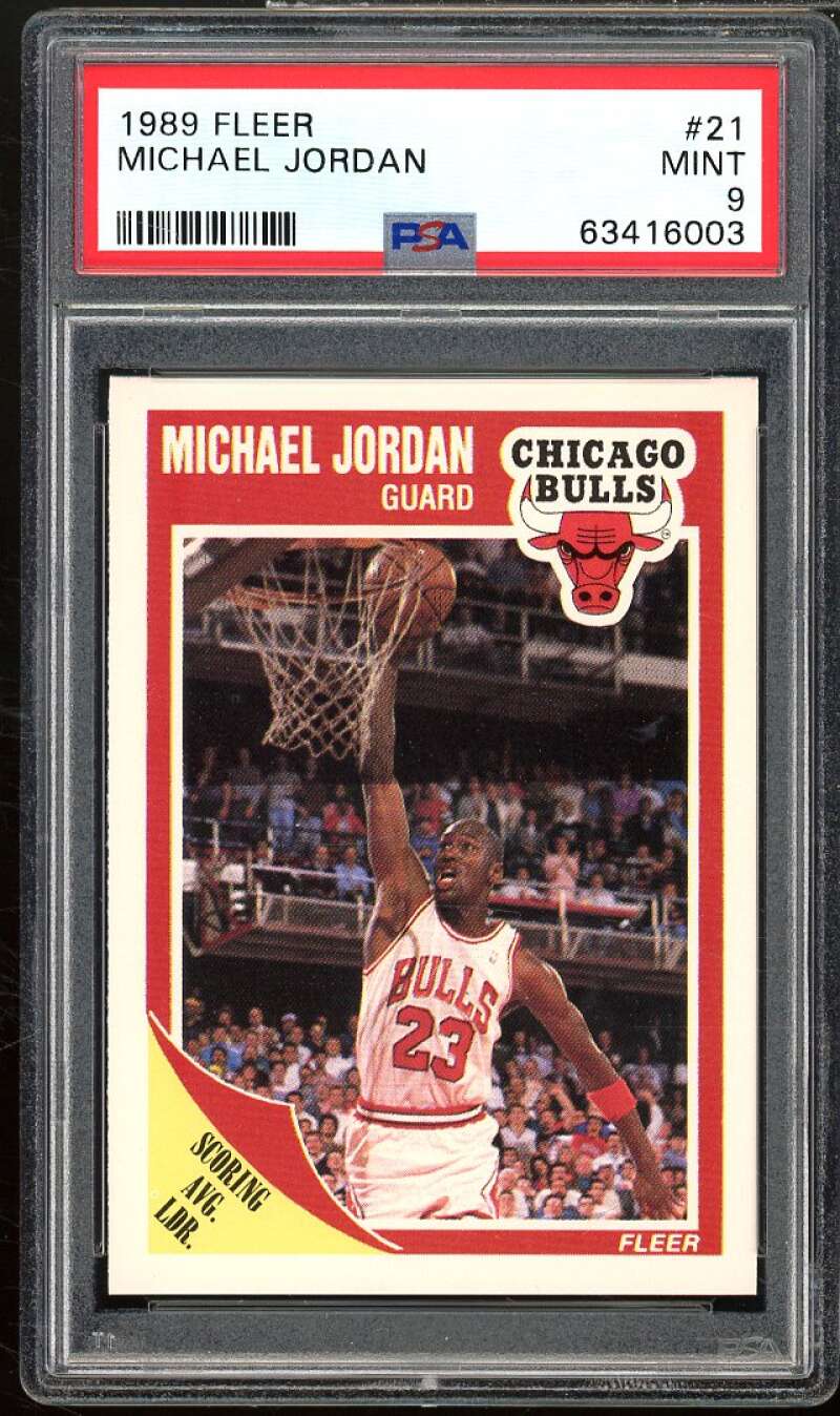 Michael Jordan Card 1989-90 Fleer #21 PSA 9 Image 1