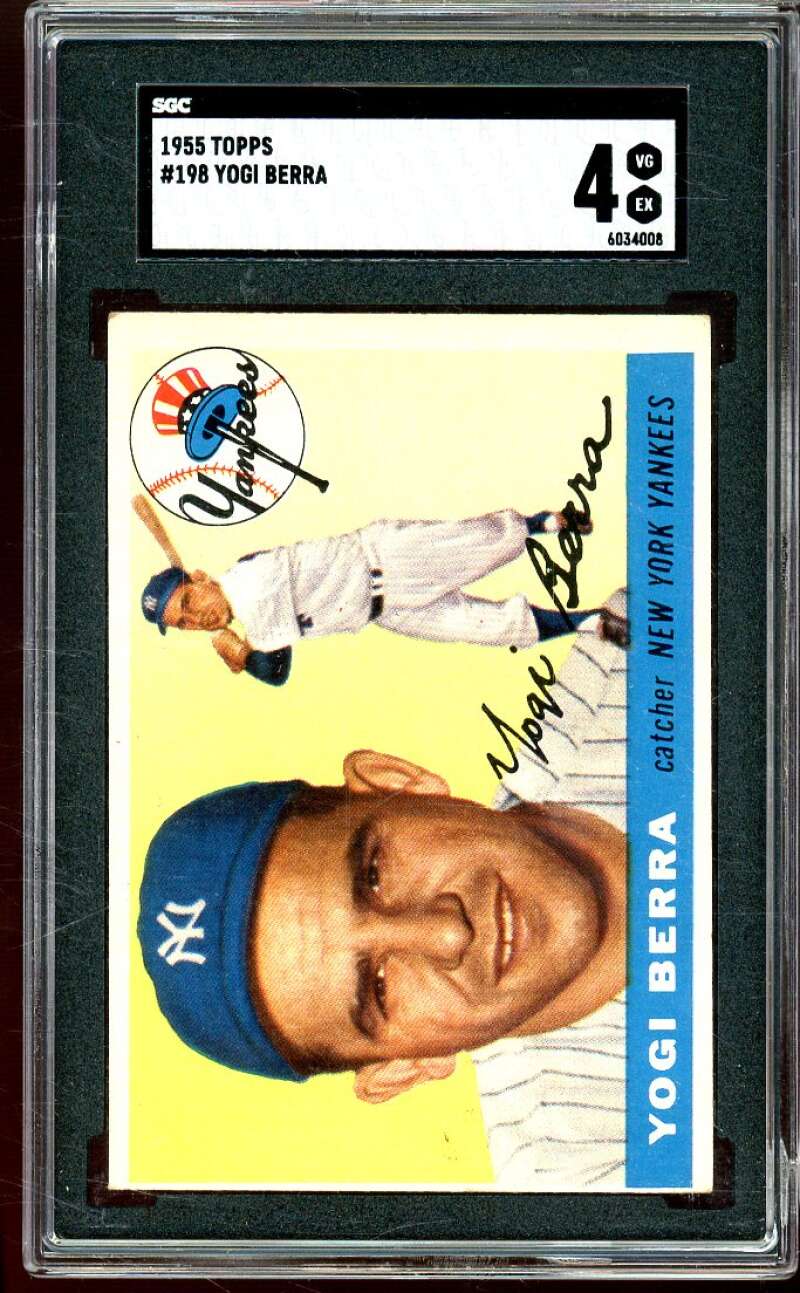 Yogi Berra Card 1955 Topps #198 SGC 4 Image 1