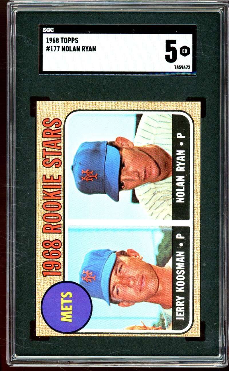 Nolan Ryan Rookie Card 1968 Topps #177 SGC 5 Image 1