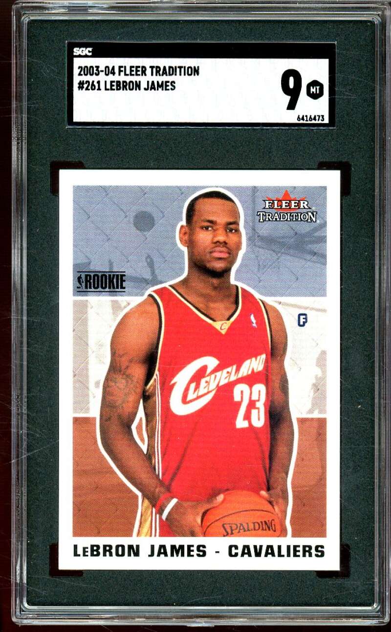 Lebron James Rookie Card 2003-04 Fleer Tradition #261 SGC 9 Image 1