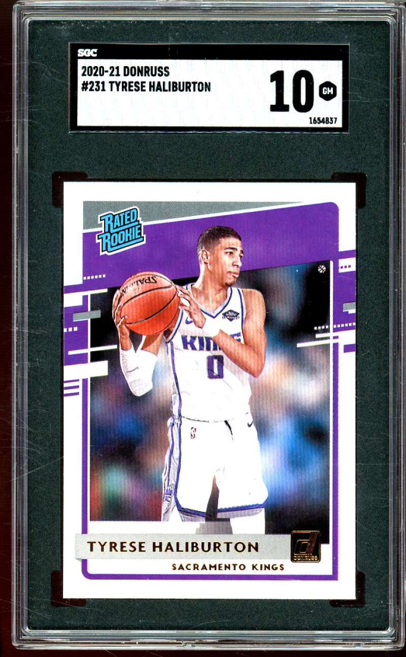 Tyrese Haliburton Rookie Card 2020-21 Donruss #231 SGC 10 Image 1